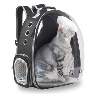 Chancellor Cat Carrier Backpack - Spacious Travel Capsule for Dogs (Black)