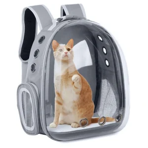Chancellor Cat Carrier Backpack - Spacious Travel Capsule for Dogs (Gray)