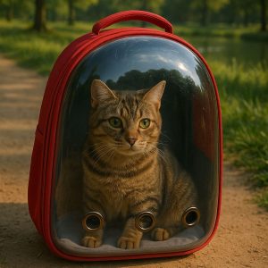 Chancellor Cat Carrier Backpack - Spacious Travel Capsule for Dogs (Red)